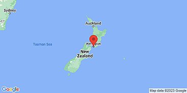 Map of Wellington, North Island, New Zealand