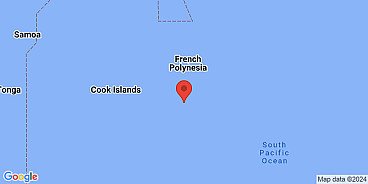 Map of Tubuai, Austral Islands, French Polynesia, France