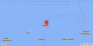 Map of Upolu, Samoan Islands