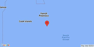 Map of Raivavae, Austral Islands, French Polynesia, France