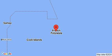 Map of Faulaua, Tahiti, French Polynesia, France