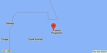 Map of Huahine, Leeward Islands, French Polynesia, France