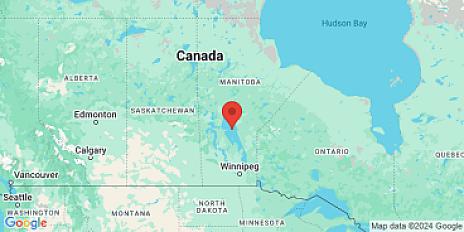 Map of Lake Winnipeg, Manitoba, Canada